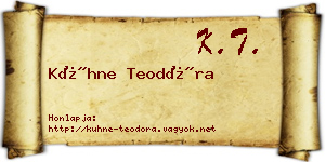 Kühne Teodóra névjegykártya